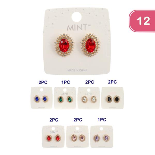 RHINESTONE EARRING (12 UNITS)