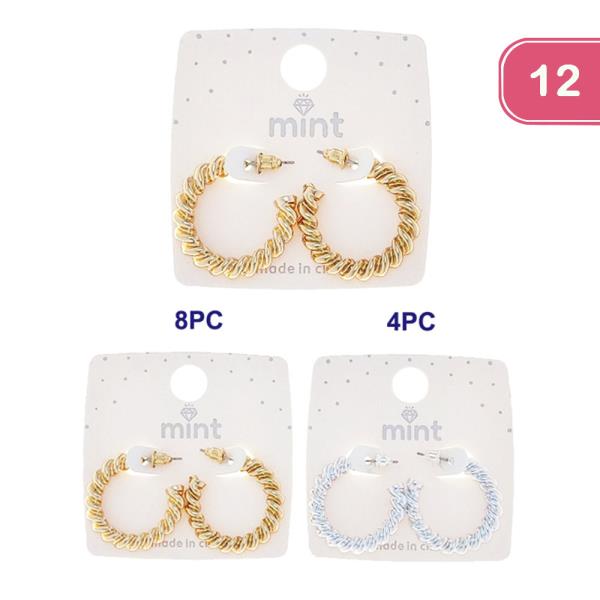 METAL TWIST HOOP EARRING (12 UNITS)