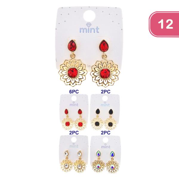 FLOWER DANGLE EARRING (12 UNITS)