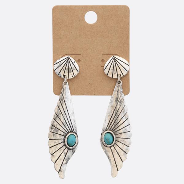 WESTERN STYLE METAL DANGLE EARRING