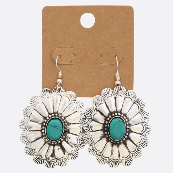 WESTERN STYLE FLOWER DANGLE EARRING