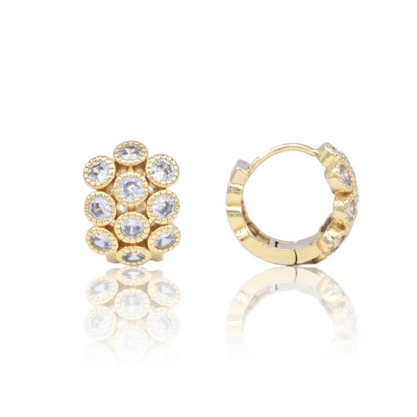 CZ RHINESTONE HUGGIE EARRING