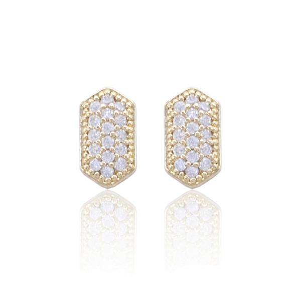 HEXAGON CZ RHINESTONE EARRING