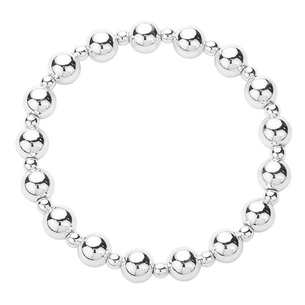 RIBBON STAINLESS STEEL BALL STRETCH BRACELET