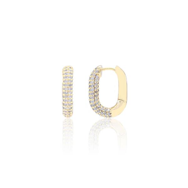 MICRO PAVE CZ HOOP EARRING