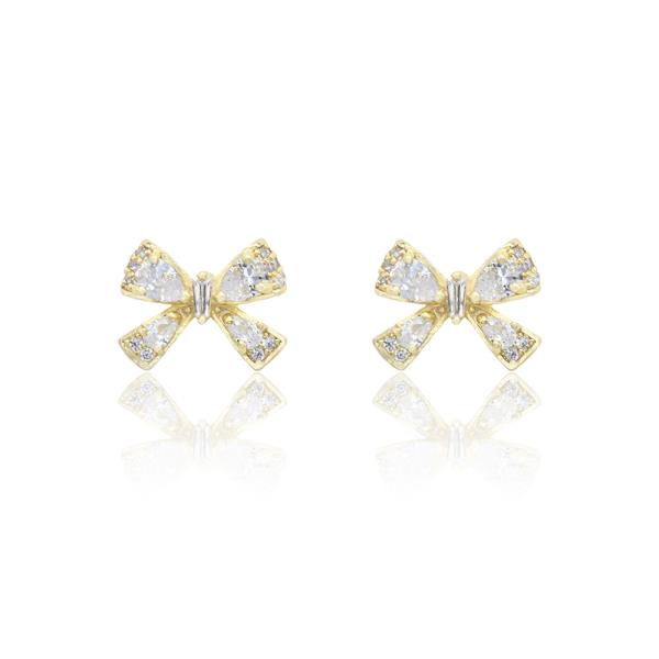 RIBBON CZ STUD EARRING