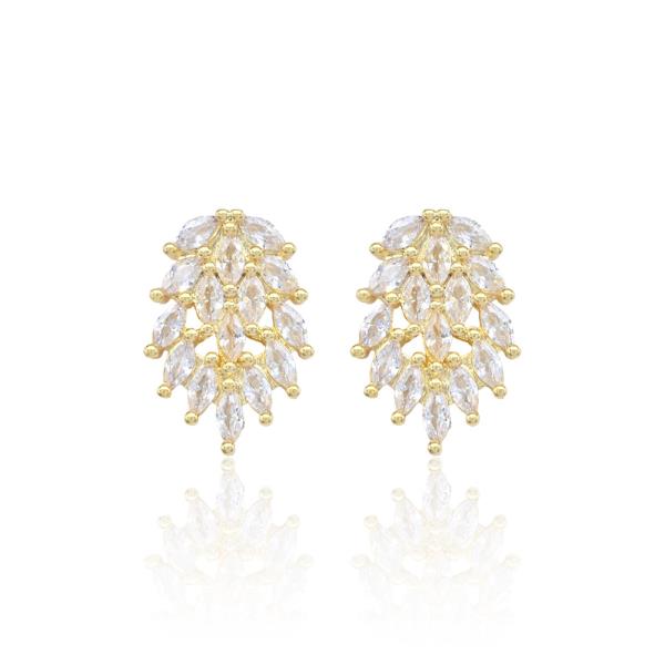 LEAF CZ EARRING