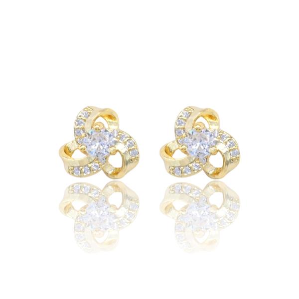 LOVE KNOT CZ STUD EARRING