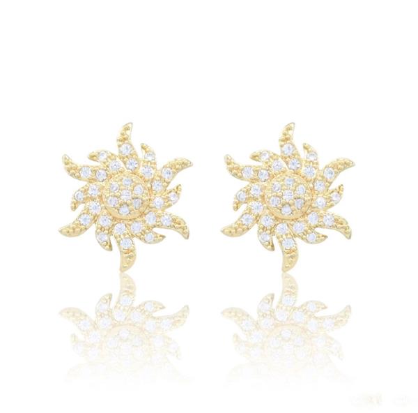 SWIRL FLOWER CZ EARRING