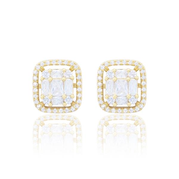 RECTANGLE EMBELLISHED CZ EARRING