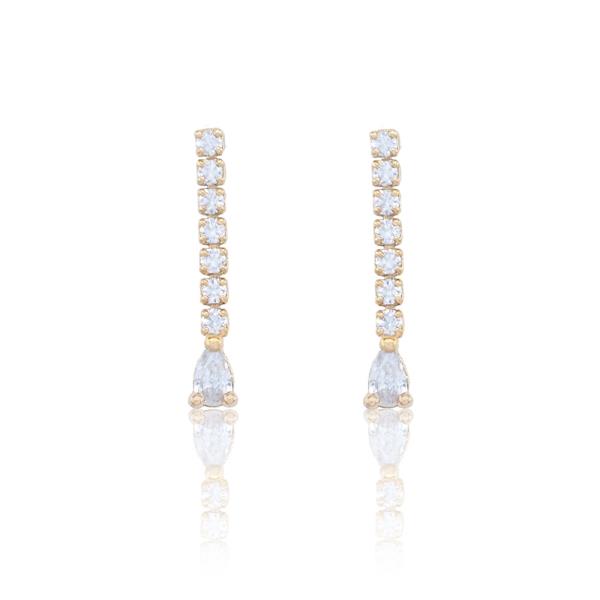 SMALL TEARDROP CZ DANGLE EARRING