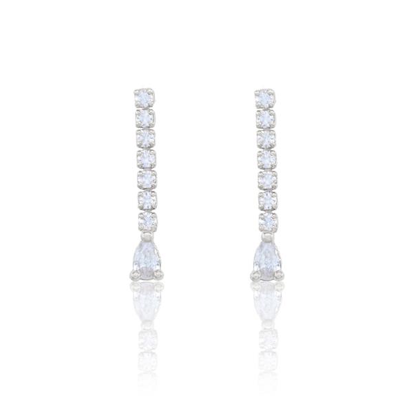 SMALL TEARDROP CZ DANGLE EARRING