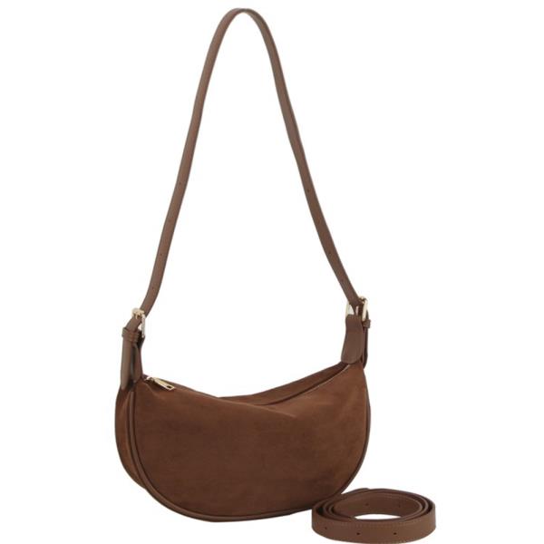 TRENDY SUEDED SHOULDER BAG