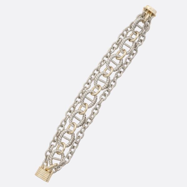 ROPE OVAL LINK TWO TONE METAL BRACELET