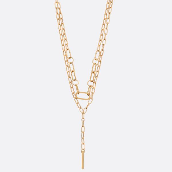 SDJ OVAL LINK LAYERED NECKLACE