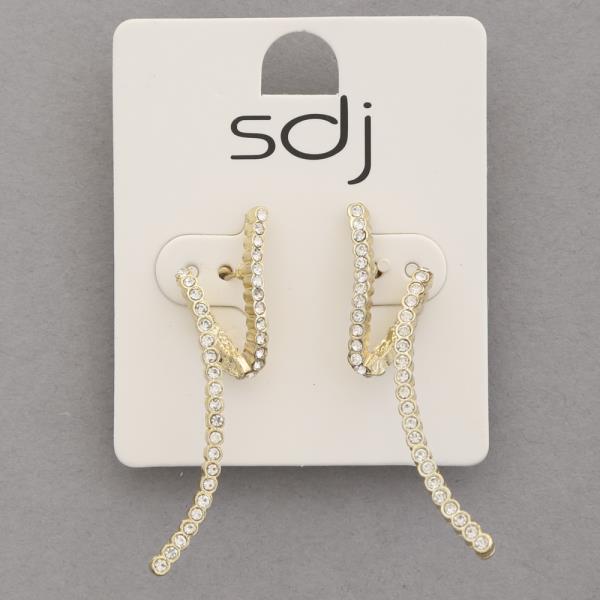 SDJ RHINESTONE WAVY EARRING