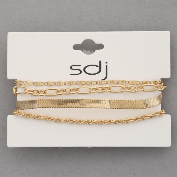 SDJ METAL 4 LINE BRACELET SET