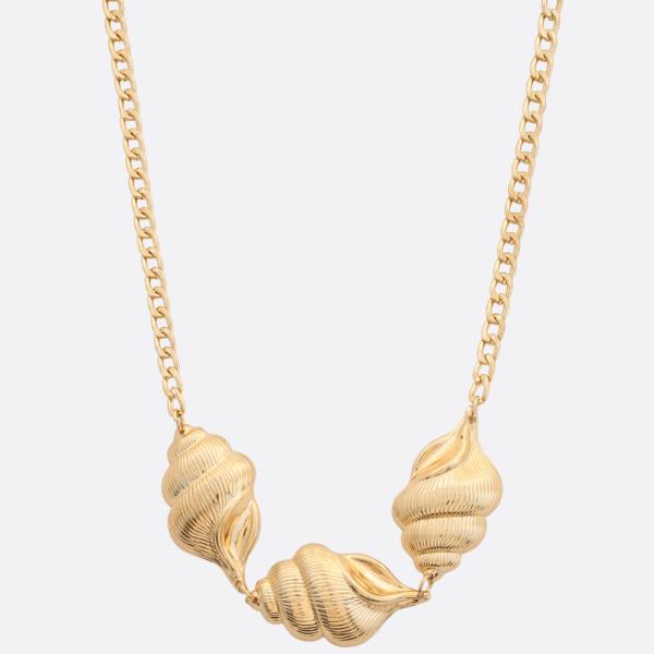 SDJ SEASHELL LINK METAL NECKLACE