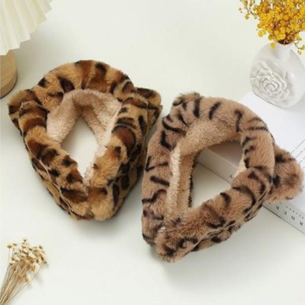 (ONLINE ONLY) ANIMAL PRINT HEADBAND FAUX FUR EAR MUFF (12 UNITS)