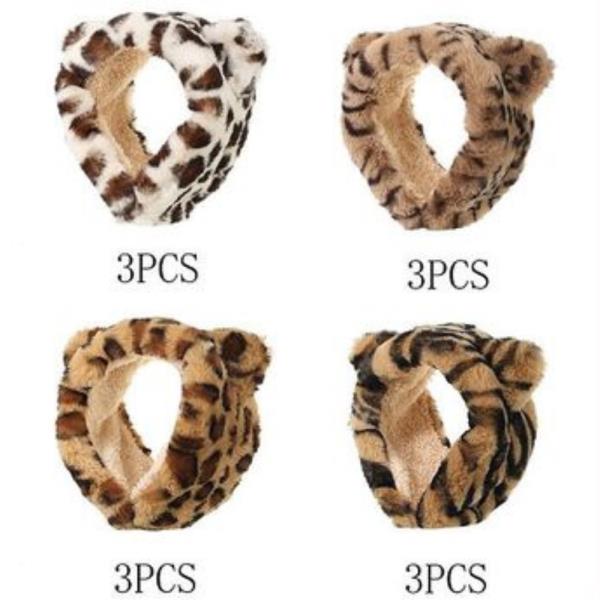 (ONLINE ONLY) ANIMAL PRINT HEADBAND FAUX FUR EAR MUFF (12 UNITS)