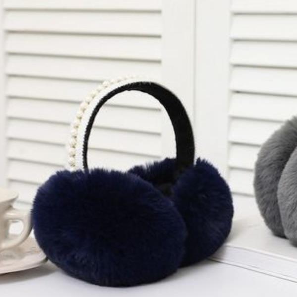 (PRE-ORDER/ONLY ONLINE) CROCHET PEARL HEADBAND FAUX FUR EAR MUFF (12 UNITS)