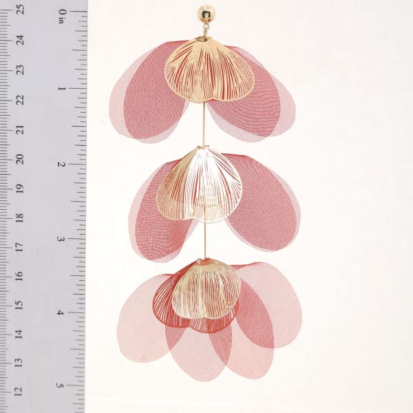 FABRIC PETAL DANGLE EARRING