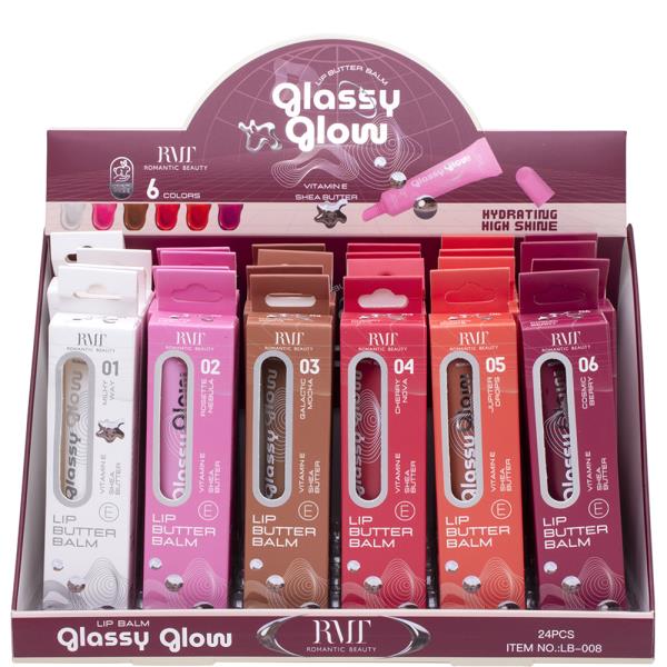 ROMANTIC BEAUTY GLASSY GLOW LIP BALM (24 UNITS)