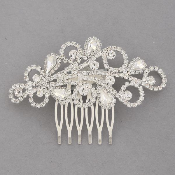 SWIRL RHINESTONE HAIR COMB