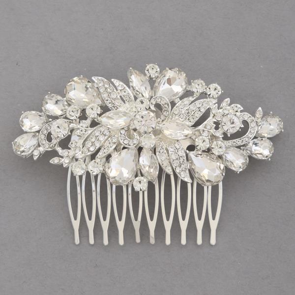 FLOWER RHINESTONE HAIR COMB