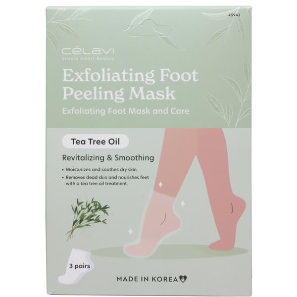 CELAVI EXFOLIATING FOOT PEELING MASK SET TEA TREE OIL