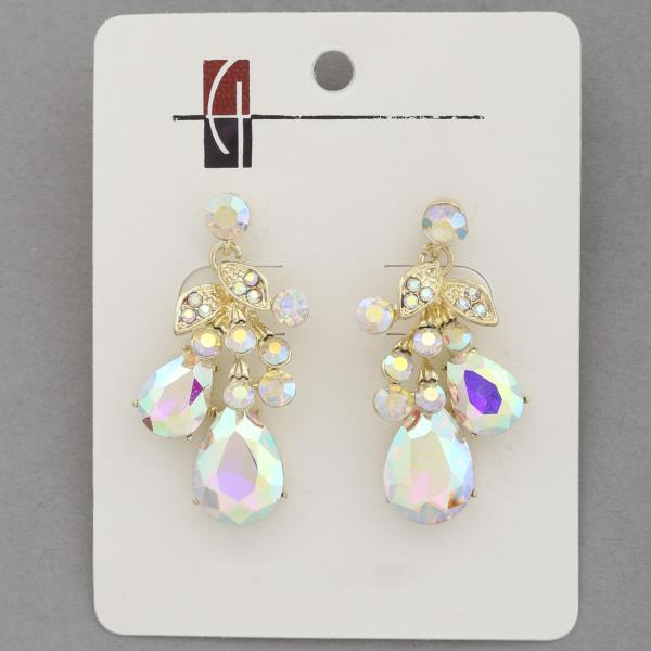 TEARDROP RHINESTONE DANGLE EARRING