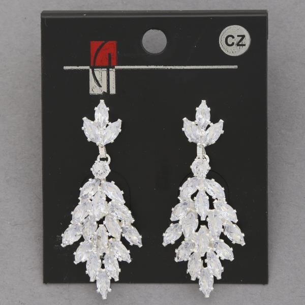 MARQUISE SHAPE RHINESTONE DANGLE EARRING