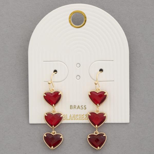 TRIPLE HEART DANGLE EARRING