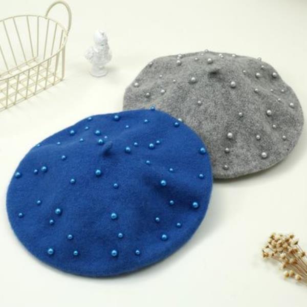 (ONLINE ONLY) TONE ON TONE PEARL FELT BERET HAT