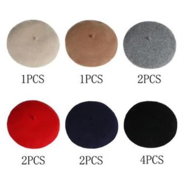 (ONLINE ONLY) SOLID COLOR FELT BERET HAT (12 UNITS)