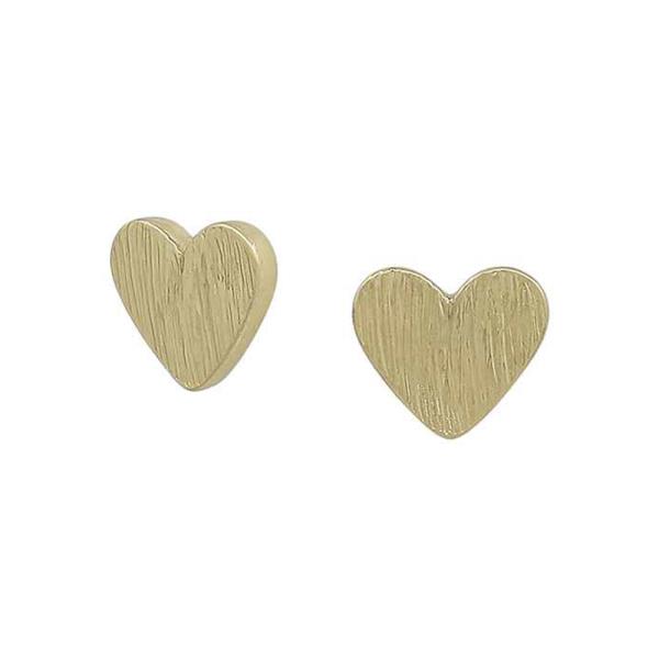 TEXTURED METAL HEART POST EARRING