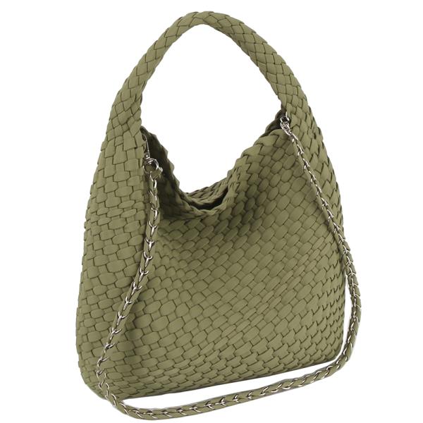 (ONLINE ONLY) 2in1 woven design shoulder hobo w pouch bag set