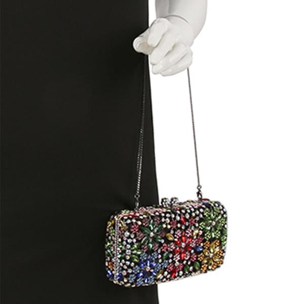 (ONLINE ONLY) Multi color crystal evening clutch bag