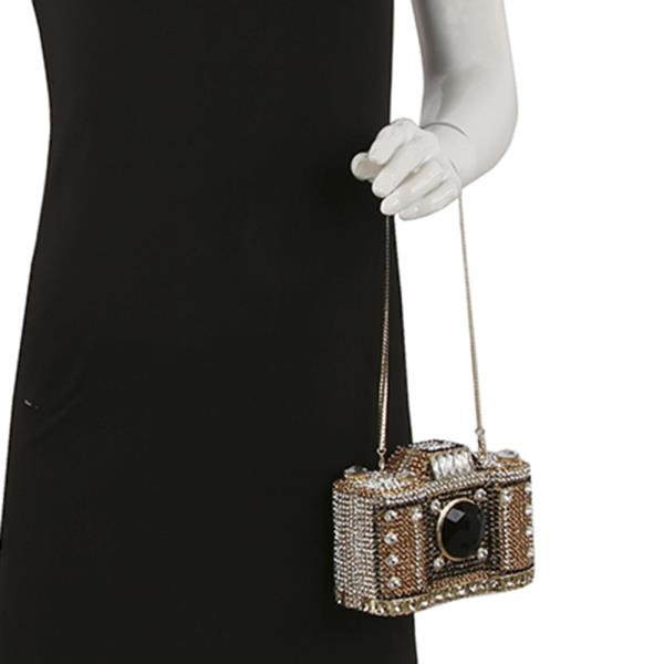 (ONLINE ONLY) Rhinestone bling camera evening bag