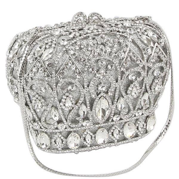 (ONLINE ONLY) Crown crystal evening clutch bag