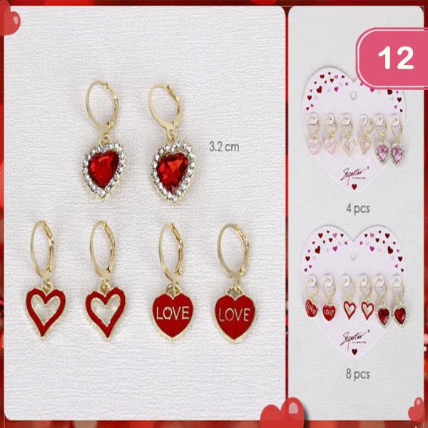 VALENTINES DAY HEART MULTI EARRING (12 UNITS)