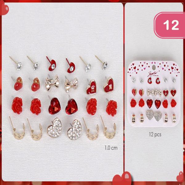 VALENTINES DAY HEART MULTI EARRING (12 UNITS)