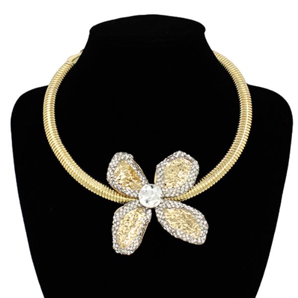 CHUNKY METAL FLOWER NECKLACE