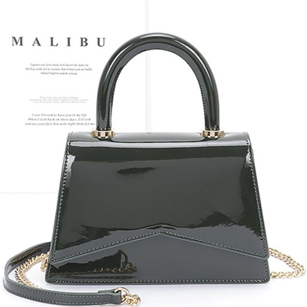 PATENT LEATHER TOP HANDLE BAG