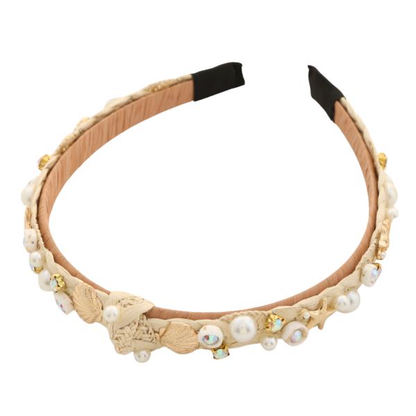 SEASHELL PEARL BEAD HEADBAND