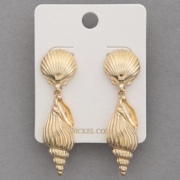 SEASHELL METAL DANGLE EARRING