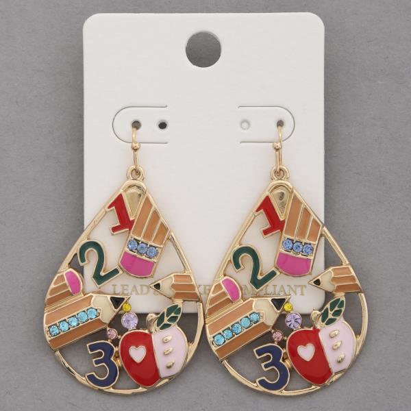 TEACHER TEARDROP DANGLE EARRING