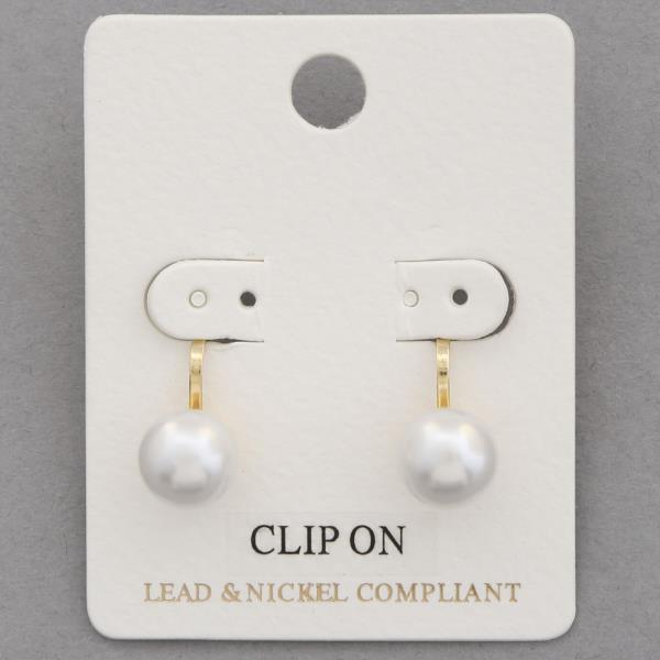 PEARL BEAD CLIP ON EARRING