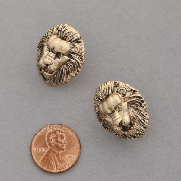 LION HEAD METAL EARRING