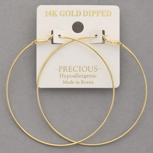 BASIC 14K GOLD DIPPED HOOP EARRING